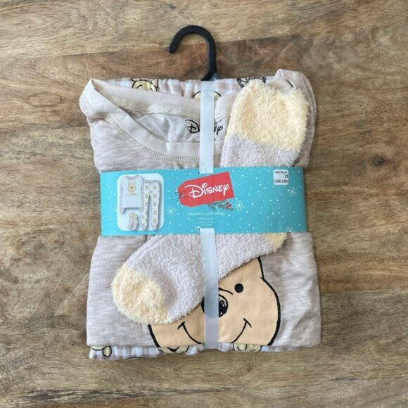 NEW 3Pc 3X 22W-24W Women's Soft Winnie the Pooh Bear Loungewear Set- Pajamas - Picture 2 of 3